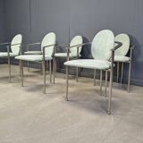 Vintage dining chairs by Belgo chrom, set of 6 - 1980s
