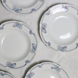 Assiettes creuses x6, Onnaing, modèle Algéciras, Granit, XIXème