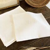 8 antique damask and monogrammed cotton/linen blend table napkins