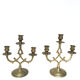 Pair of golden brass candle holders, 1970