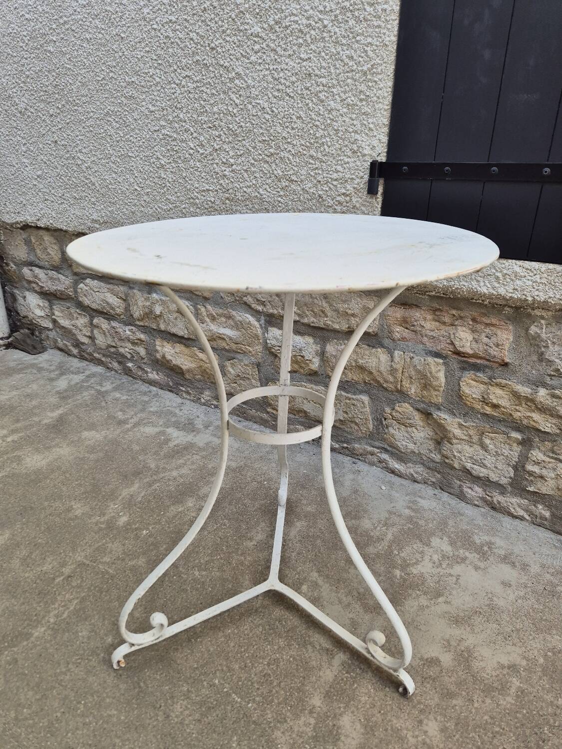 19th century wrought iron garden bistro pedestal table