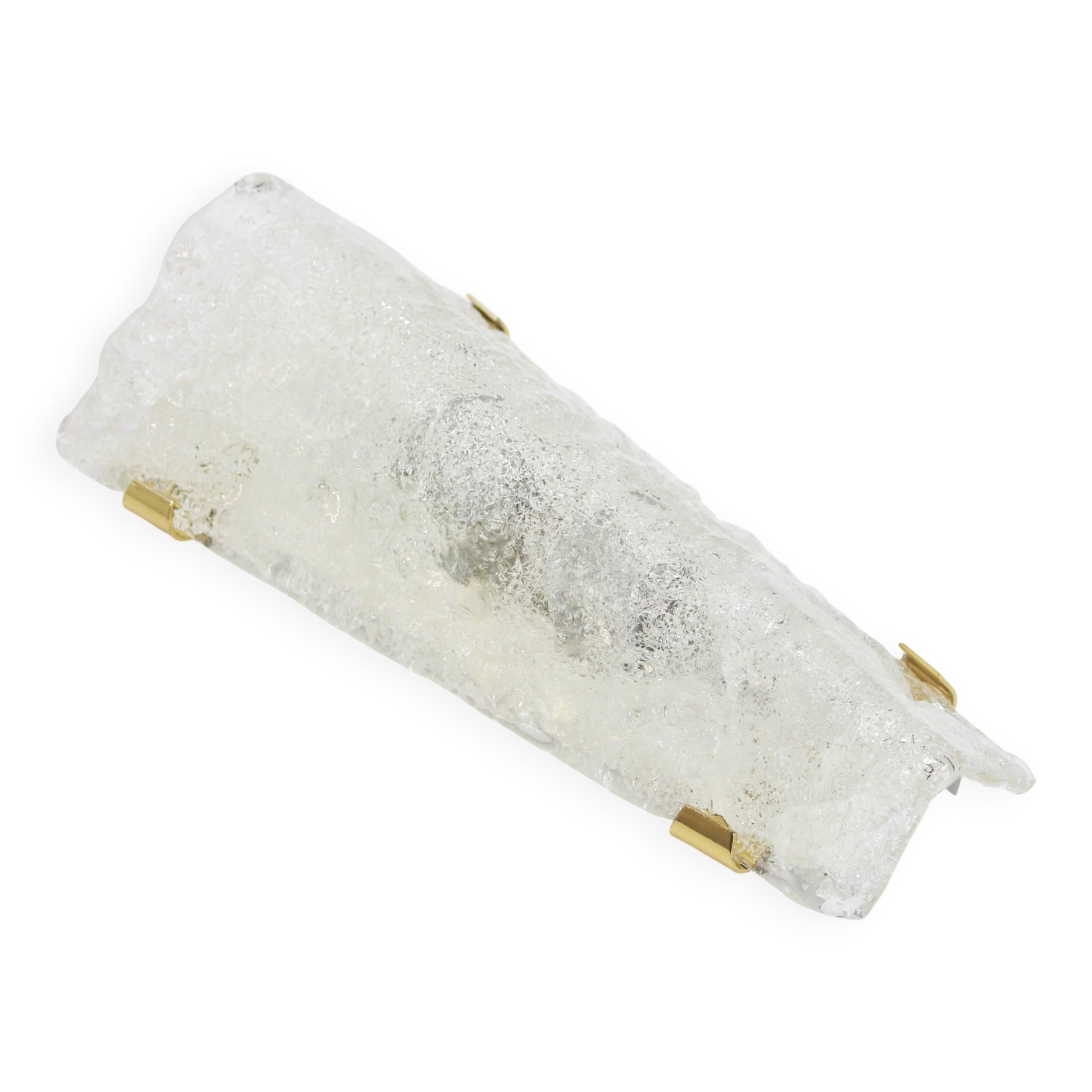 Pair of large angular glass wall lights by Hillebrand, Germany, 1960s.