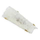 Pair of large angular glass wall lights by Hillebrand, Germany, 1960s.