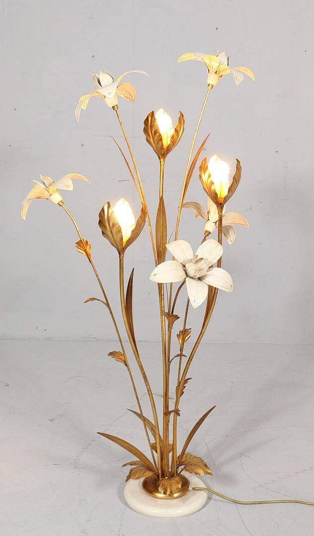 Hans Kögl. In the style of. Floral floor lamp, Hollywood Regency, 1970s.