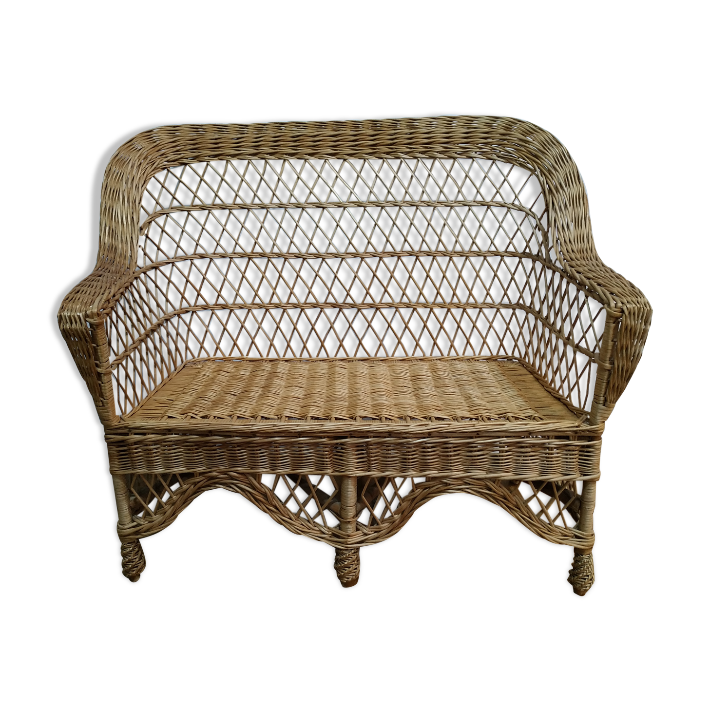 Rattan bench
