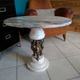 Marble and brass side table