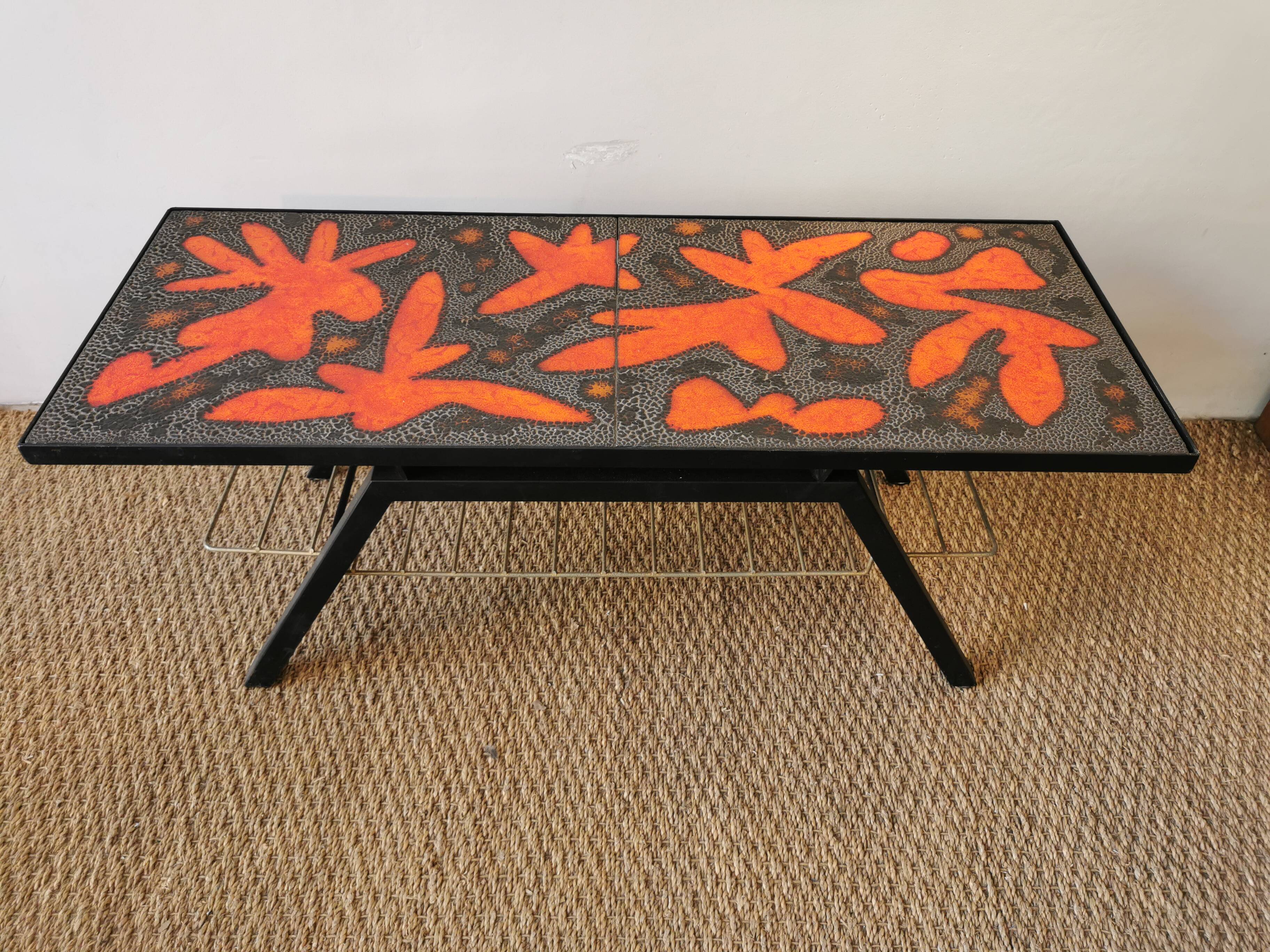 Coffee table of the "cloutier brothers" in lava stone 50s