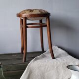 Wooden stool and fabrics