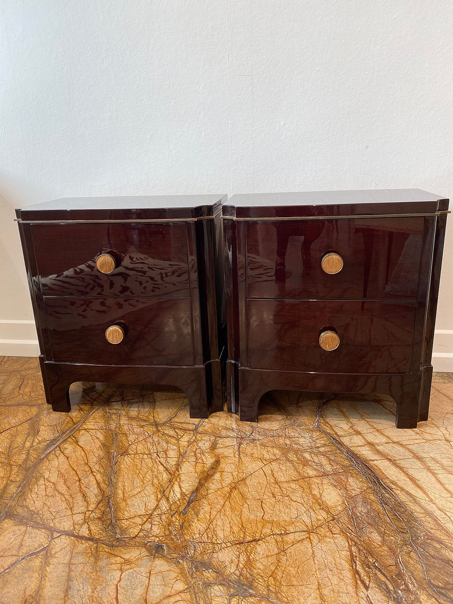 Pair of French Art Deco Nightstands/Side Tables