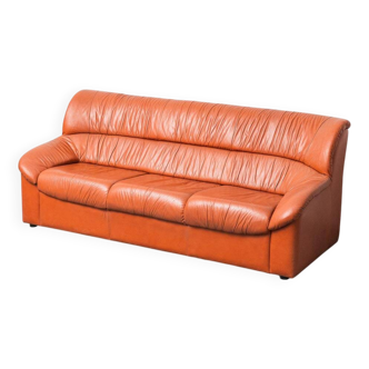 Divano vintage a 3 posti en pelle design anni '70 modernariato