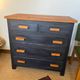 Vintage patinated black craft furniture style chest of drawers
