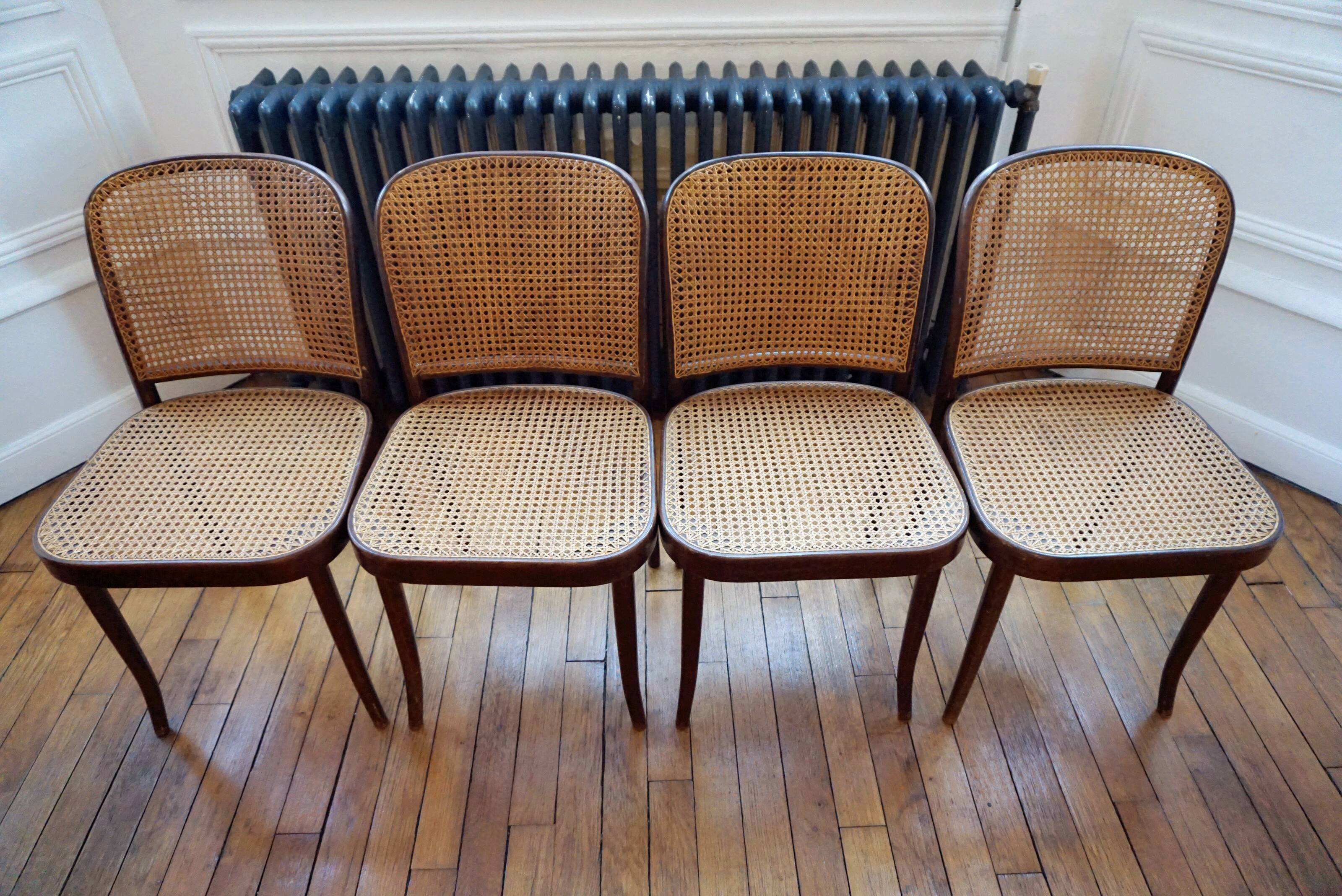 Set of 4 chairs Thonet model Prague 811