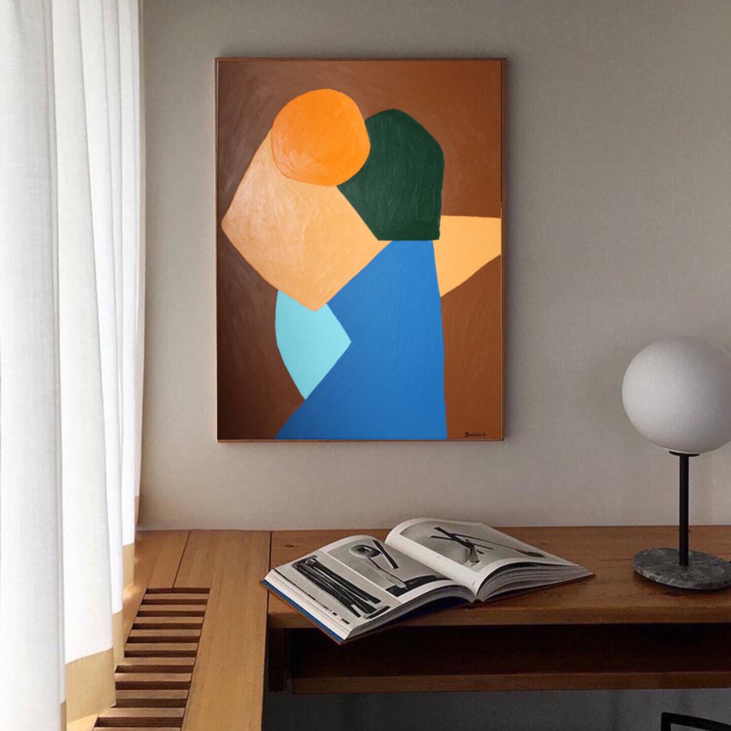 Come closer minimalist painting couple