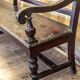 Large black teak bench