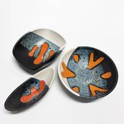 Rare set of three Elchinger Atelier ceramic bowls. France, 1950.