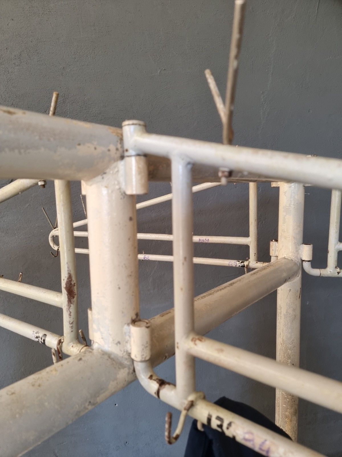 Old industrial coat rack, wardrobe rack XXXL