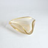 Triangular gold flecked Murano glass vide-poche bowl, Italy 1970s.