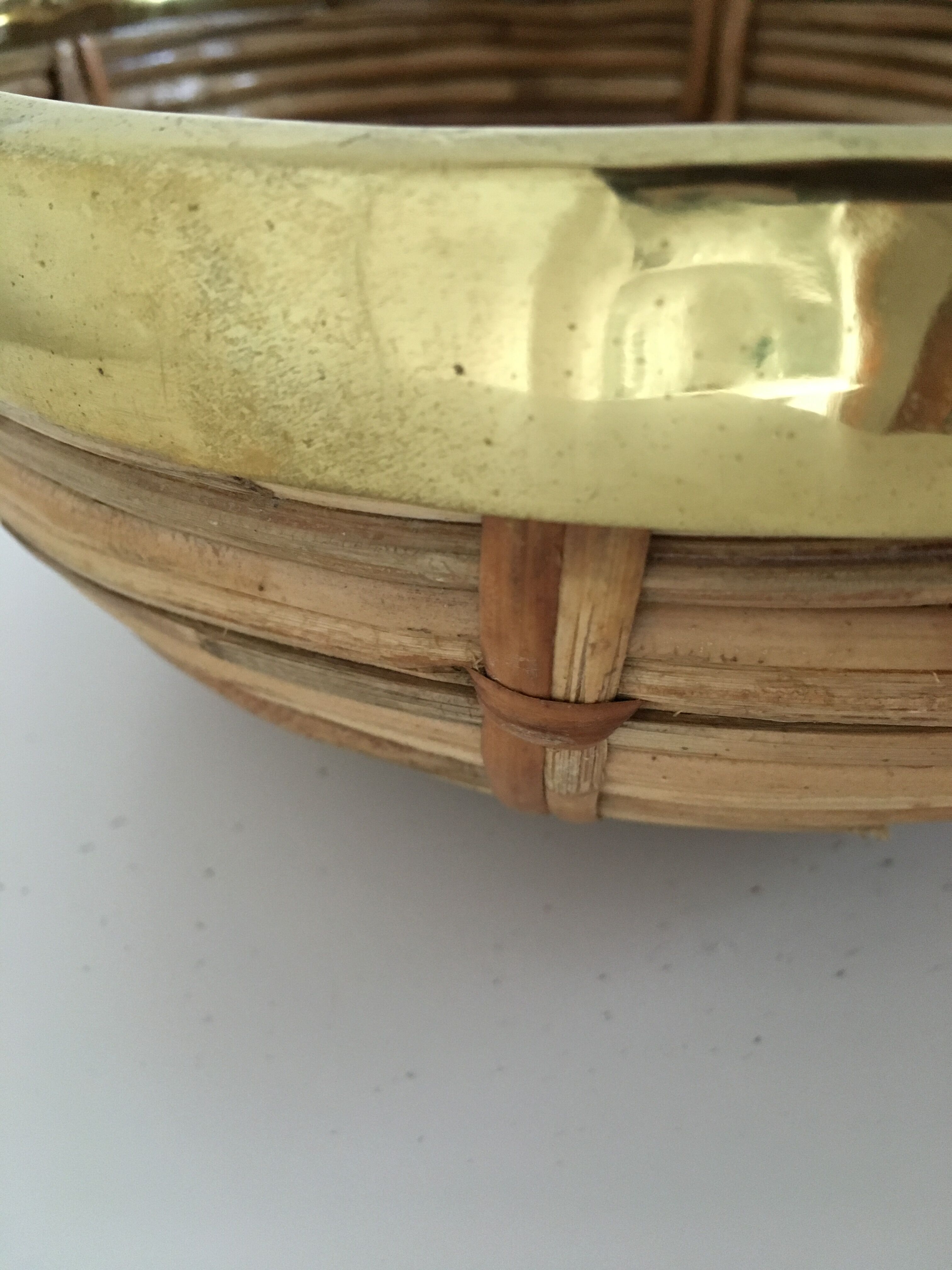 Bamboo and brass basket