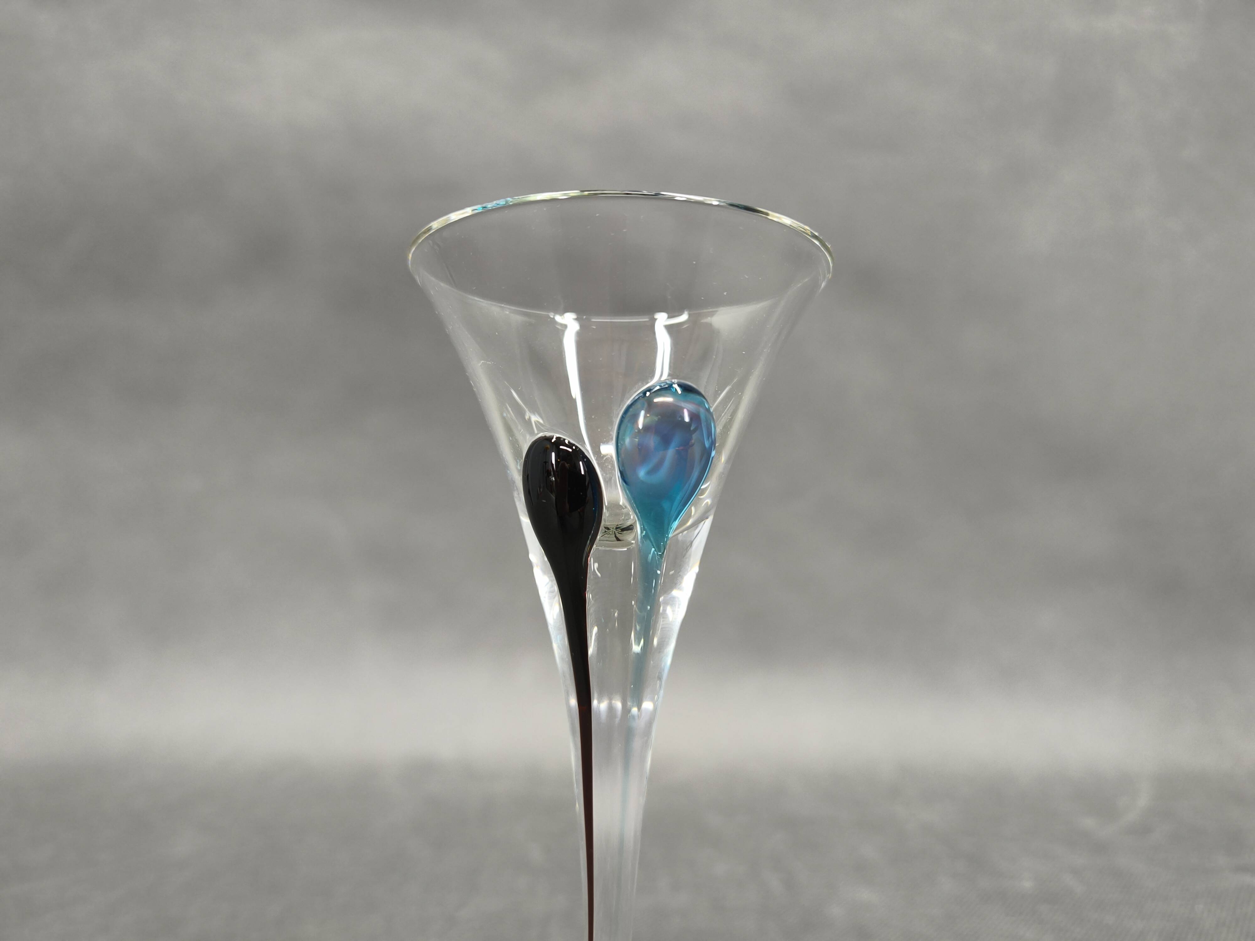 Hand-blown crystal carafe Bohemian Crystalex and a set of six glasses, 1990s.