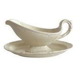 Old sauce boat in Montereau earthenware ironstone