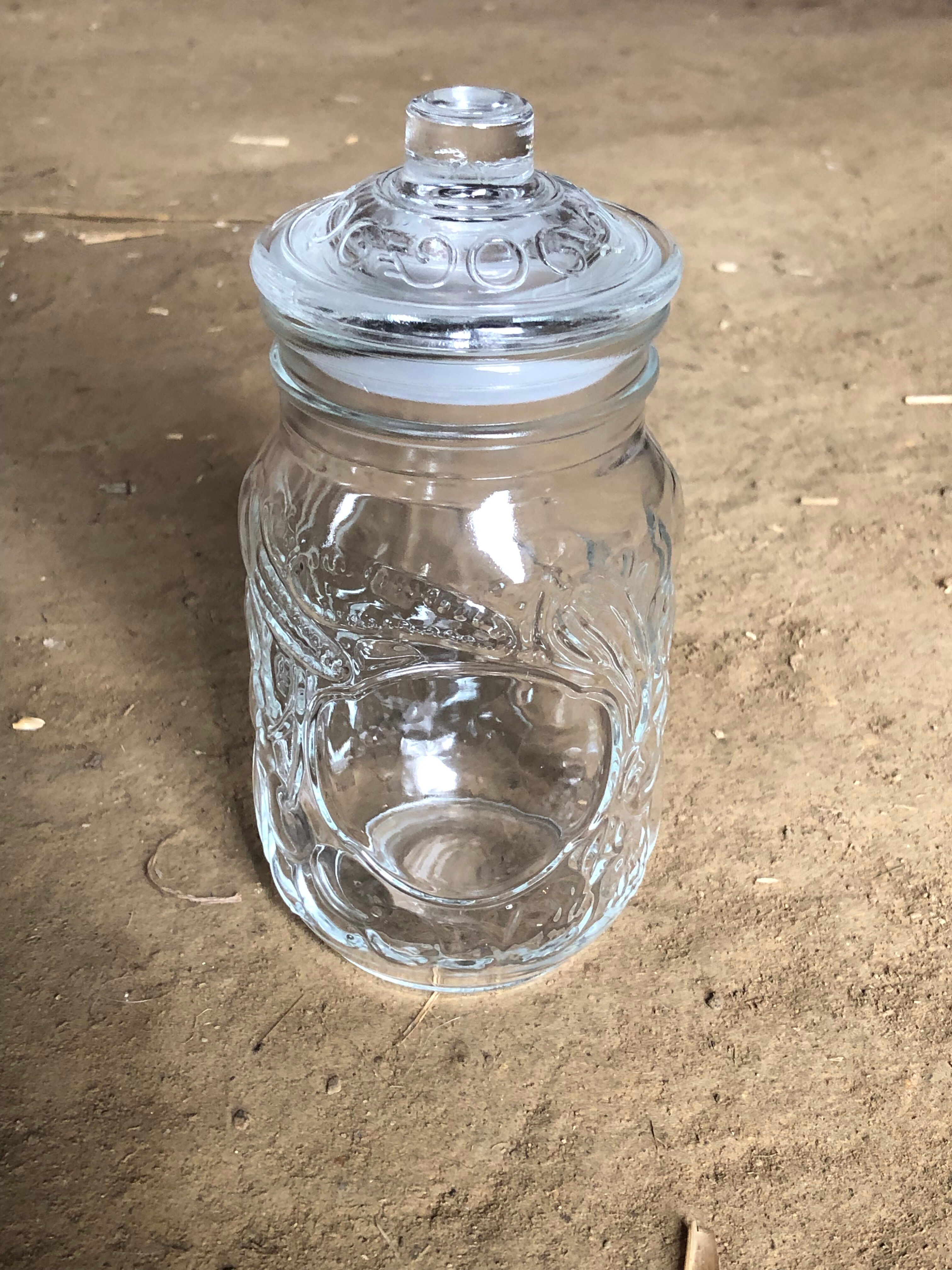 Set of three glass jars