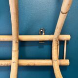 Rattan coat rack