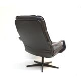 Stylish vintage leather armchair made in the 1970s