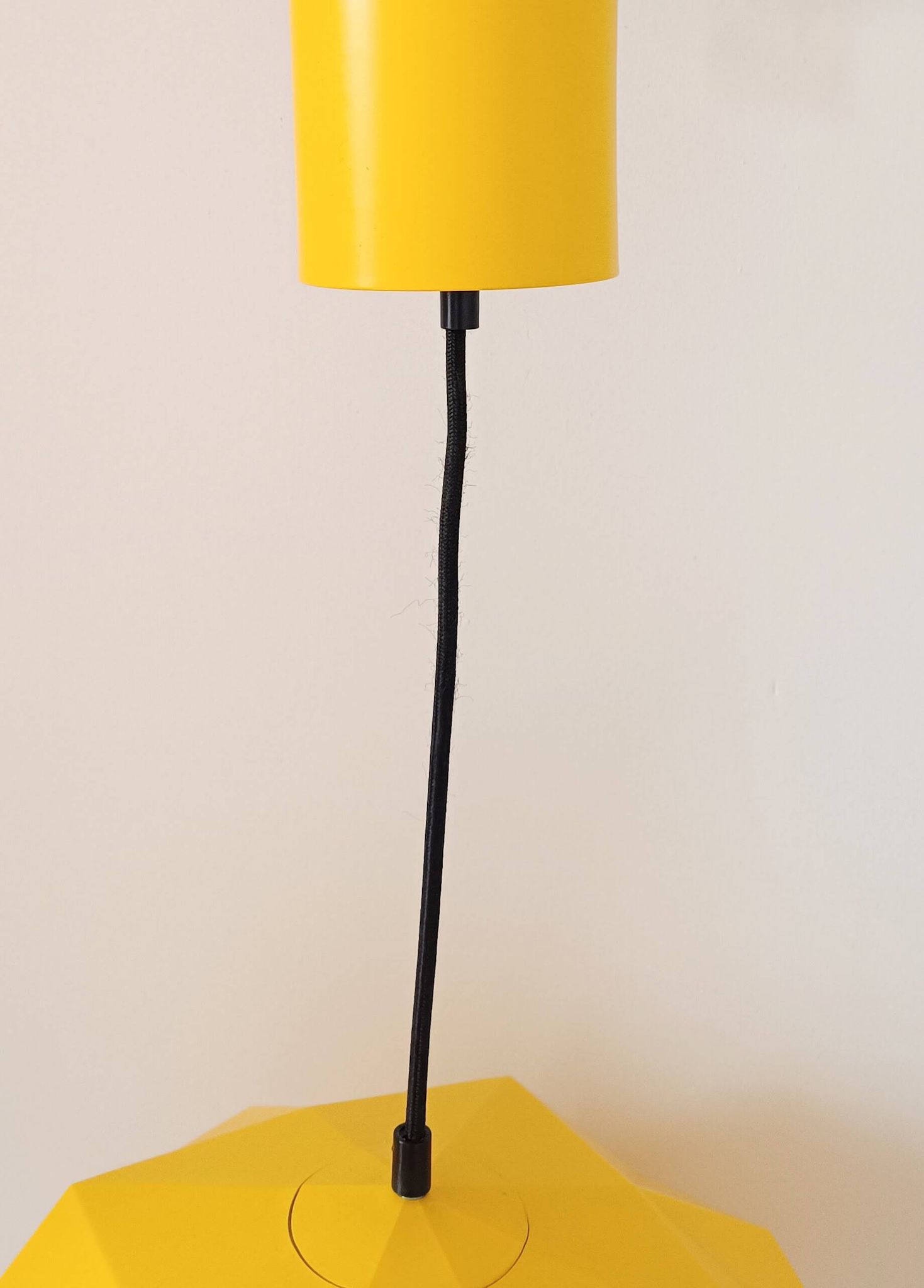 Vintage Bakelite origami-shaped yellow pendant light