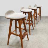 4 tabourets de bar danois vintage
