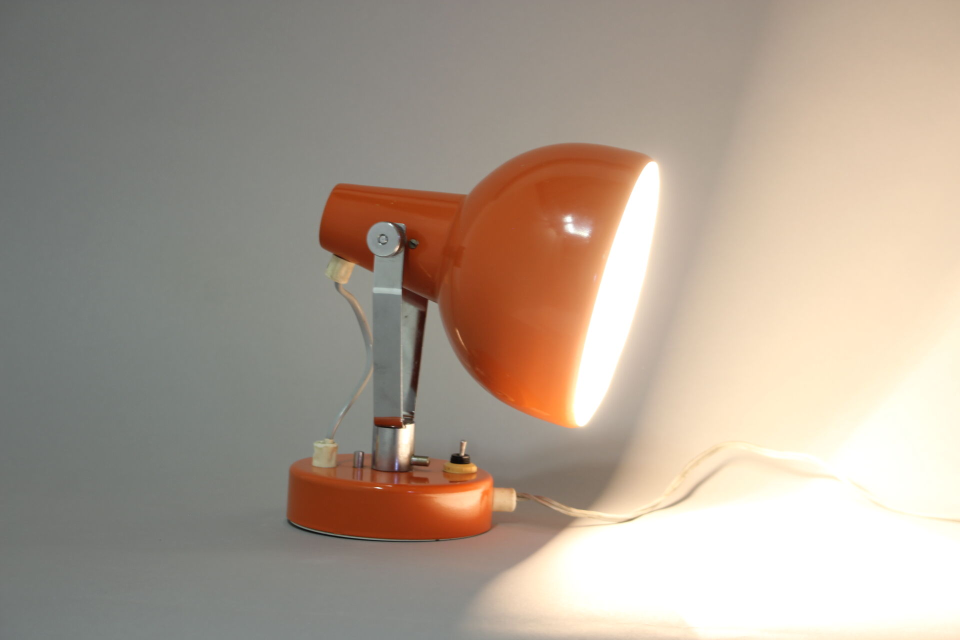1960s Vintage Orange Table or Wall Lamp, Czechoslovakia