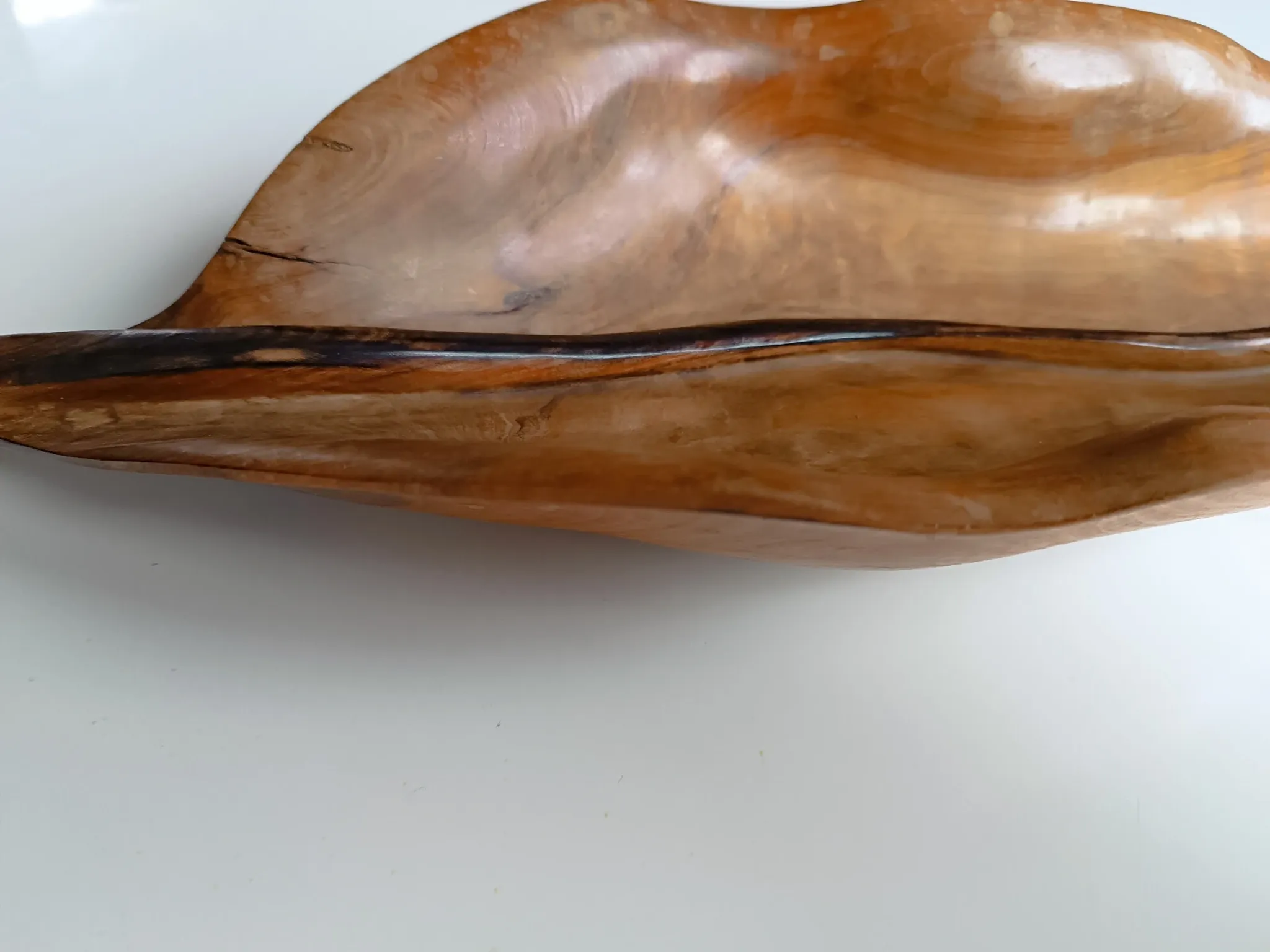 Falcon olive wood fruit bowl spain 1960