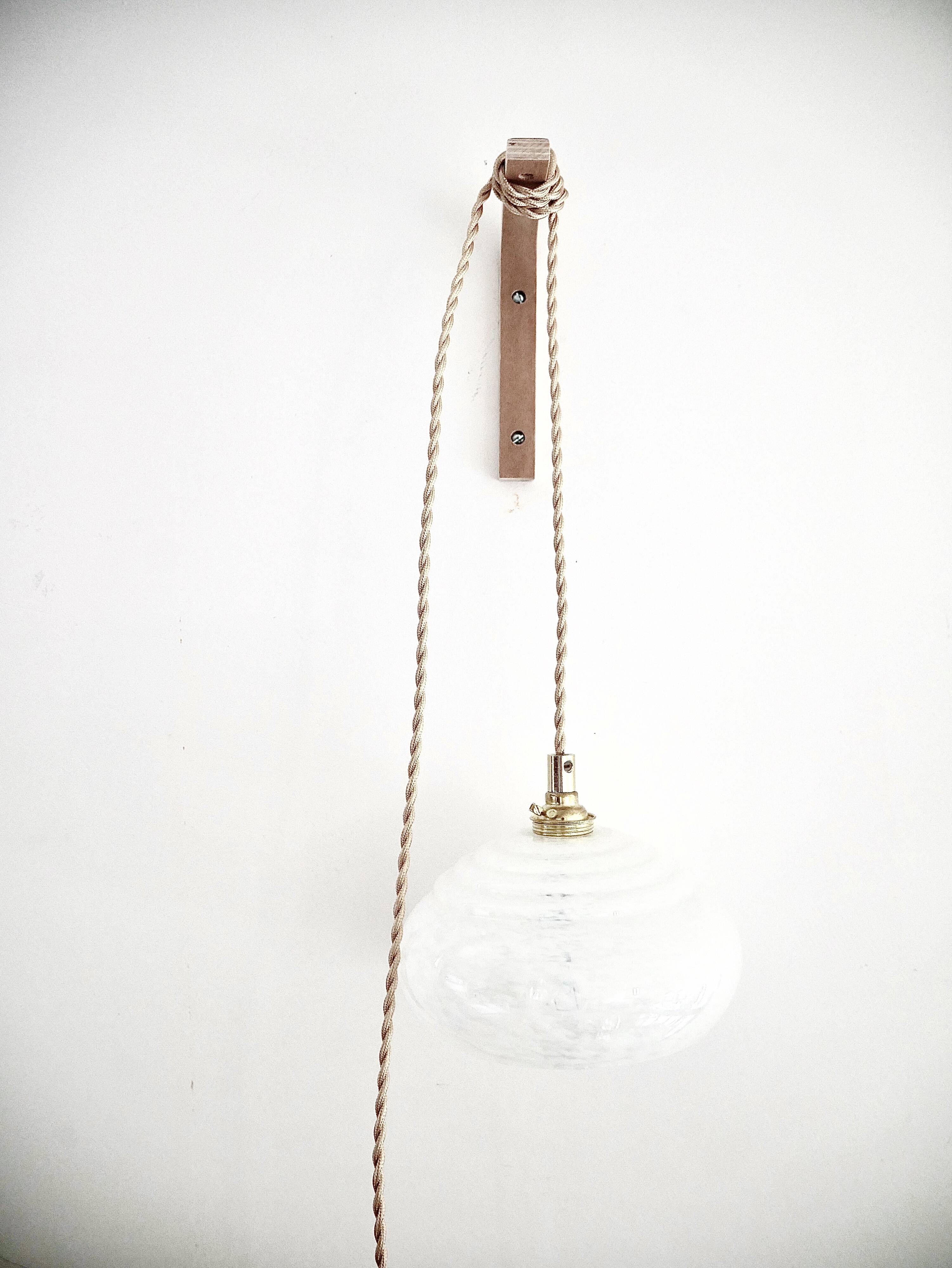 White Clichy glass hanging lamp