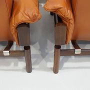 MP-13 armchair set by Percival Lafer in cognac leather.