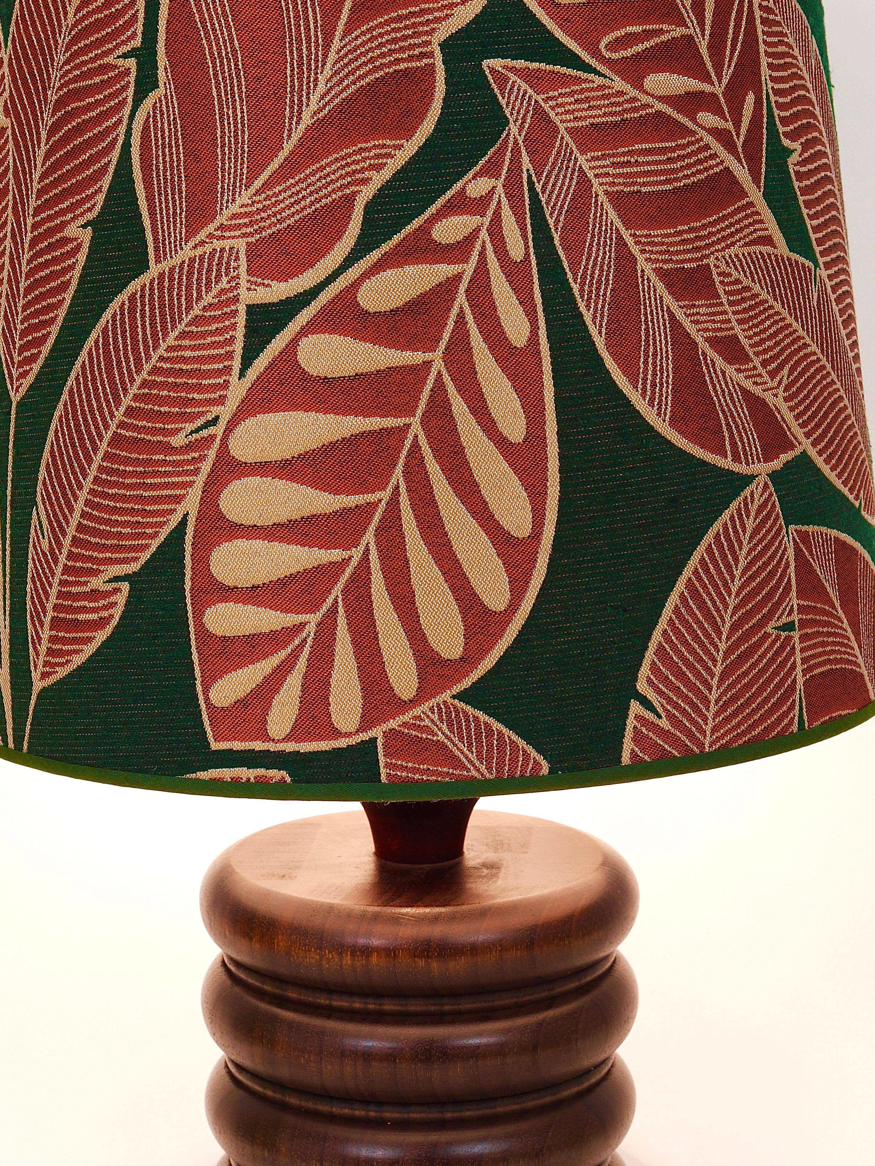 Mid-century table or accent lamp, turned wooden base, Sweden, 1970s