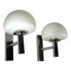 Pair of chrome and glass wall lights from the 1970s.