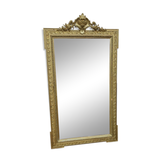 Miroir 19eme bois et stuc doré 156x87cm