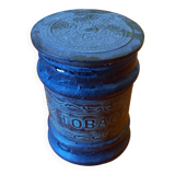Glass and leather tobacco box