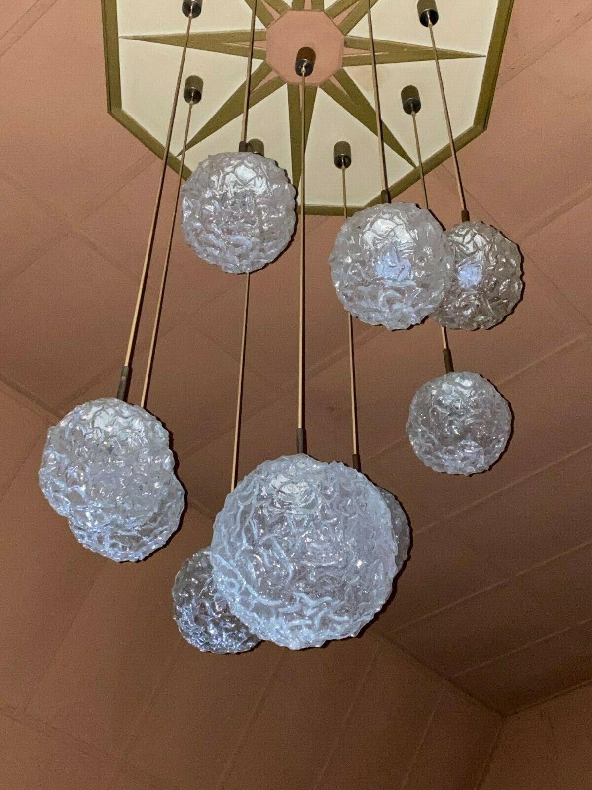 XXL 60s 70s ceiling light hanging lamp cascade lamp Hillebrand Design 60s