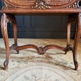Magazine Rack Called “Goat” From the End of the 19th Century in Wood and Canework in the Louis XV Style