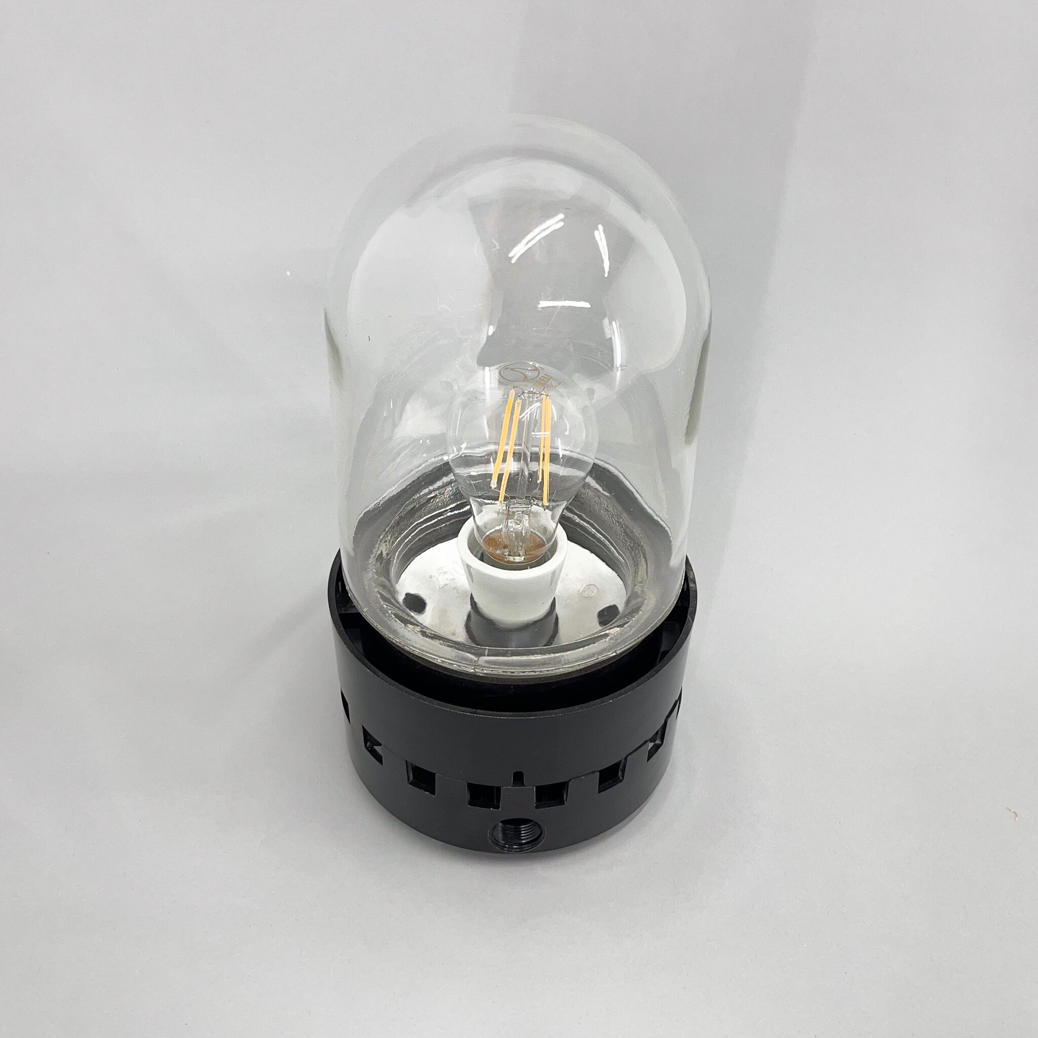 Vintage industrial bakelite & glass ceiling or wall light, Czechoslovakia, 1950's