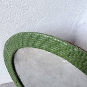 Woven wicker round mirror 1960