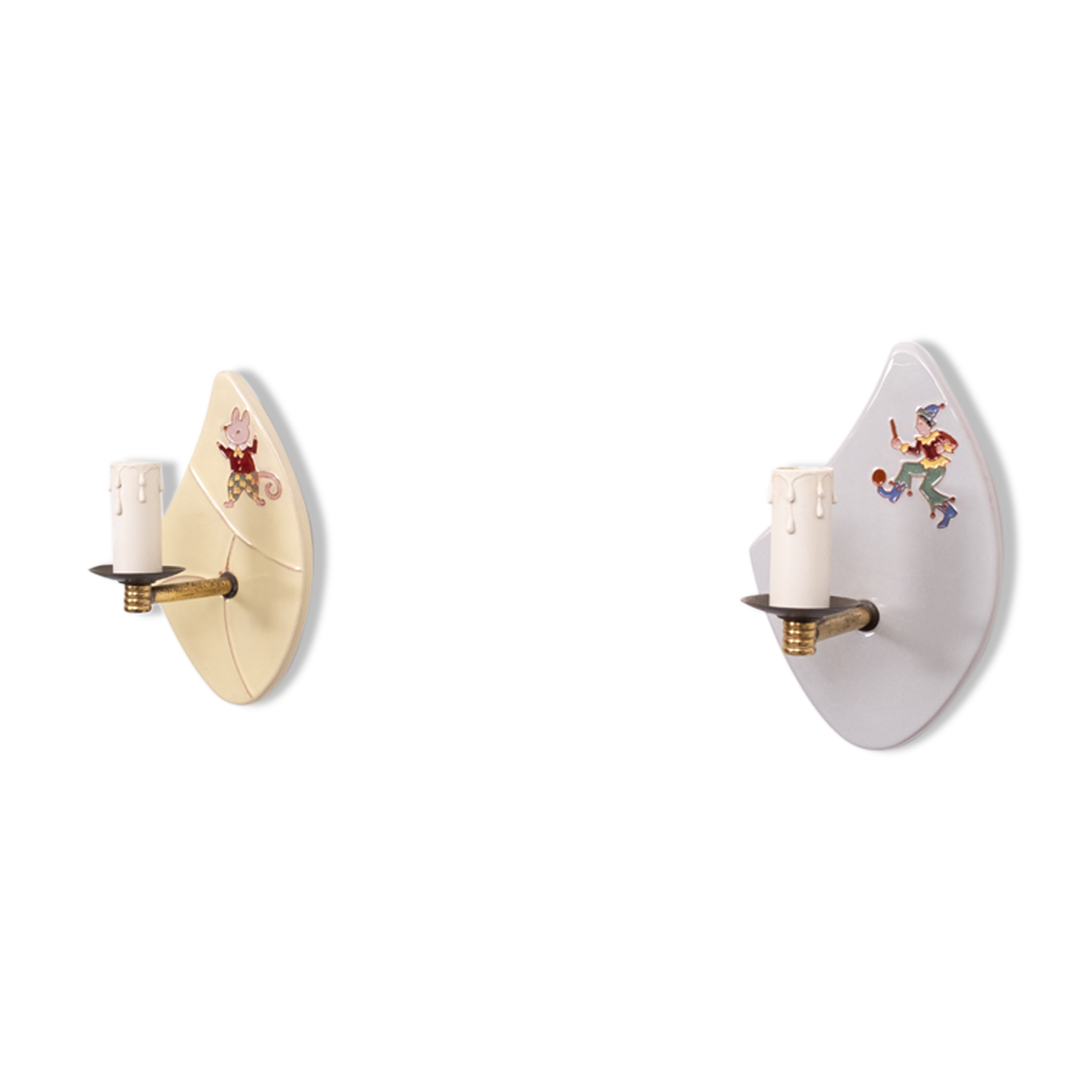 Ceramic children wall lamps, 1950s