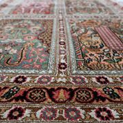 Vintage 1950s Persian Qum silk rug 72cm x 140cm