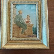 Tableau à l'huile scène galante