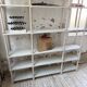 Bibliothèque, étagère XL Napoléon en bois patiné blanc