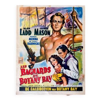 Affiche cinéma originale "Les Bagnards de Botany Bay" Alan Ladd 36x47cm 1962