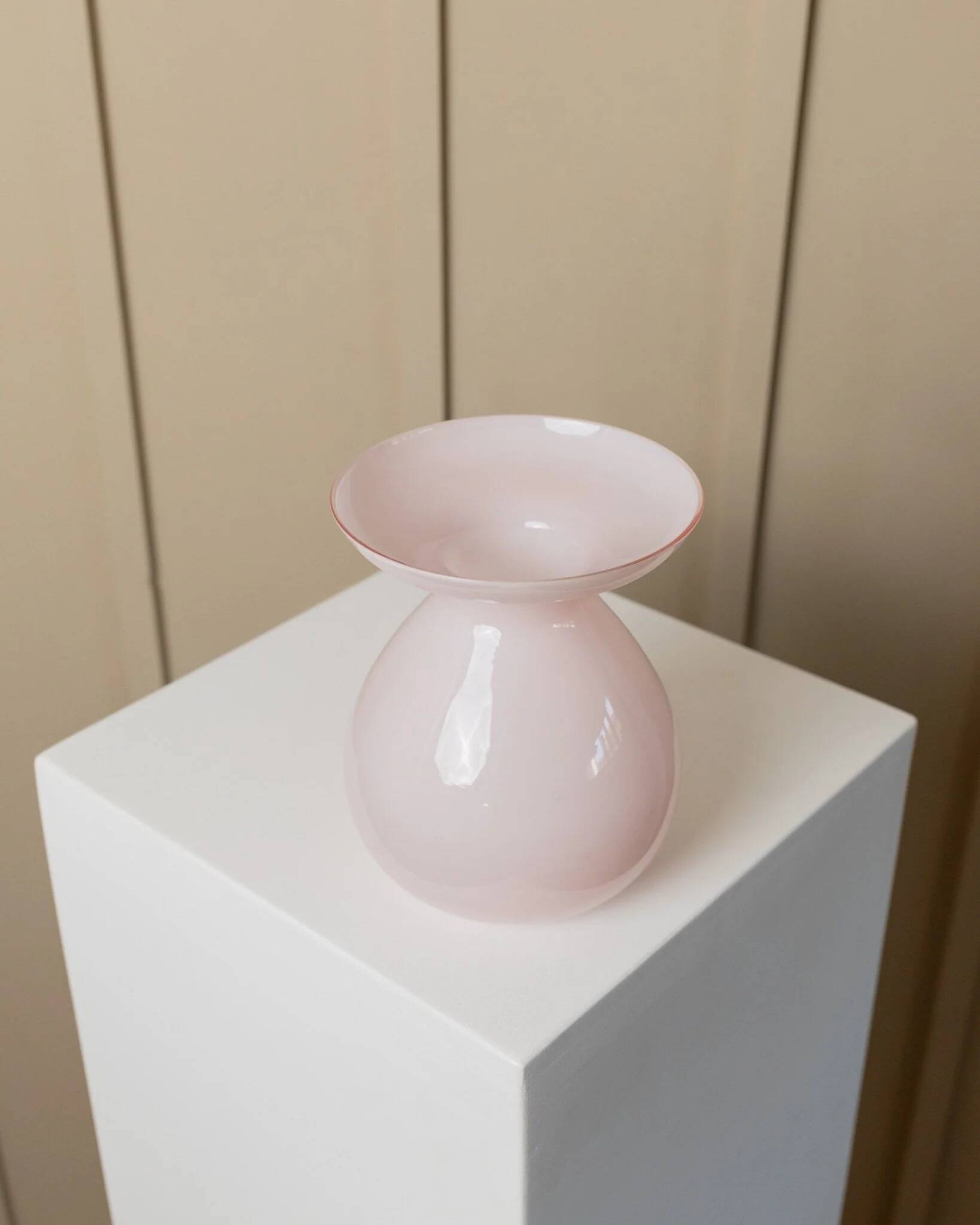 Pink opalescent glass vase by Ikea (2000s) designed by Barbro Wesslander & Pia Amsell