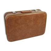 Cardboard and brown leather case