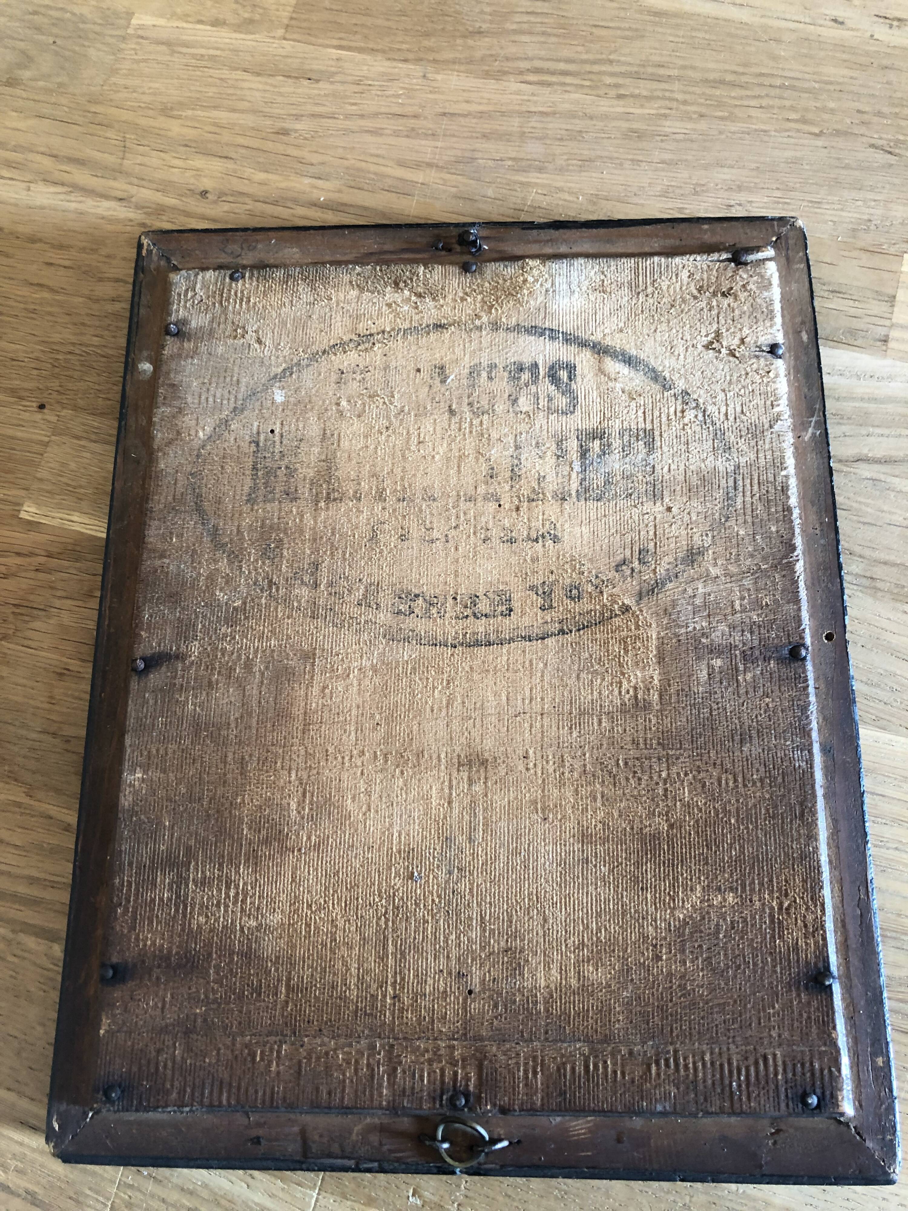 Old mirror black frame 30x23cm