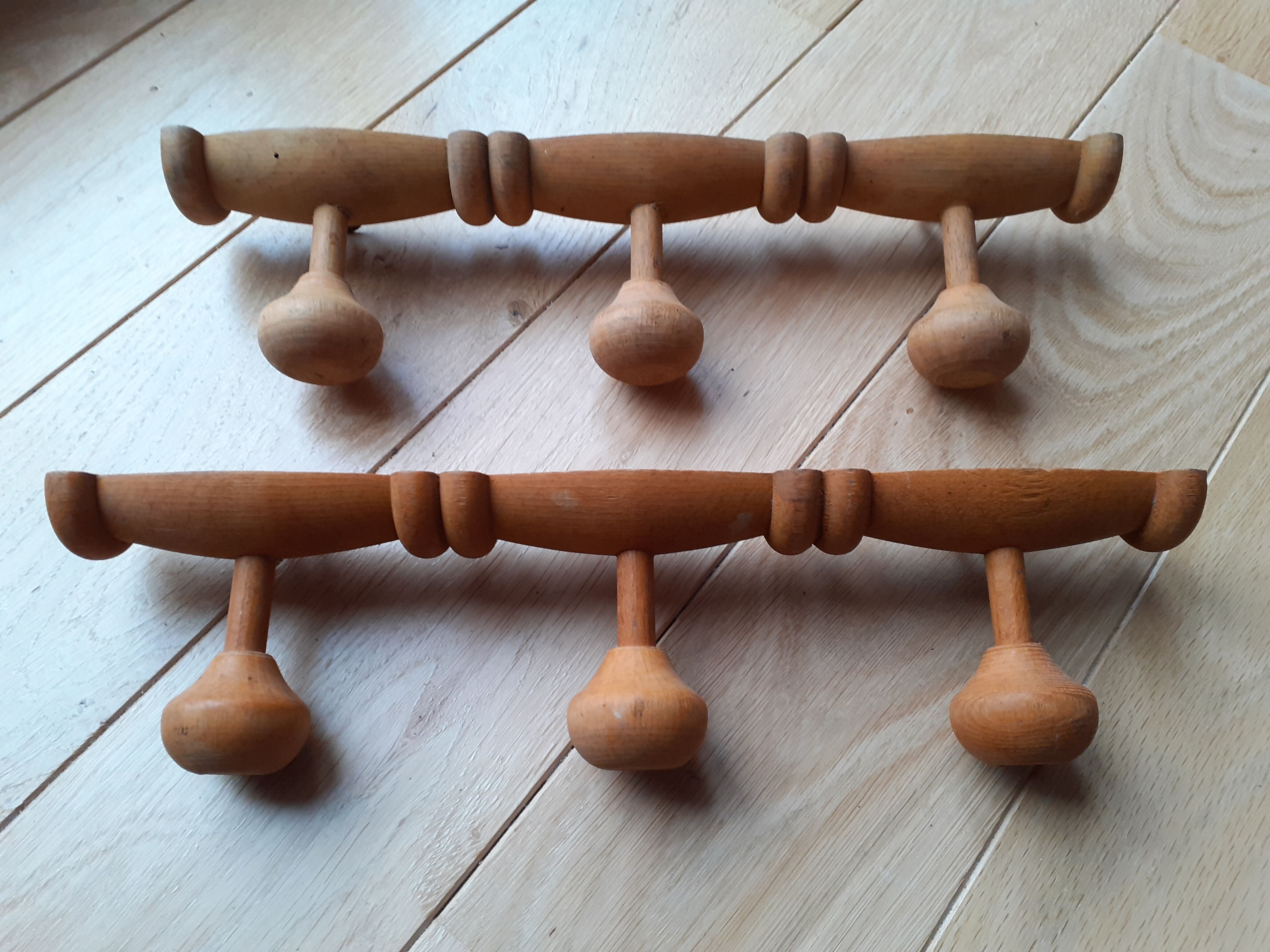 Pair of antique 3 hooks